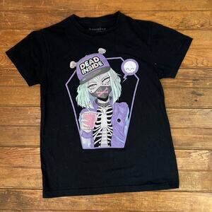 Kawaii Krypt Dead inside black shirt sleeve t shirt size small